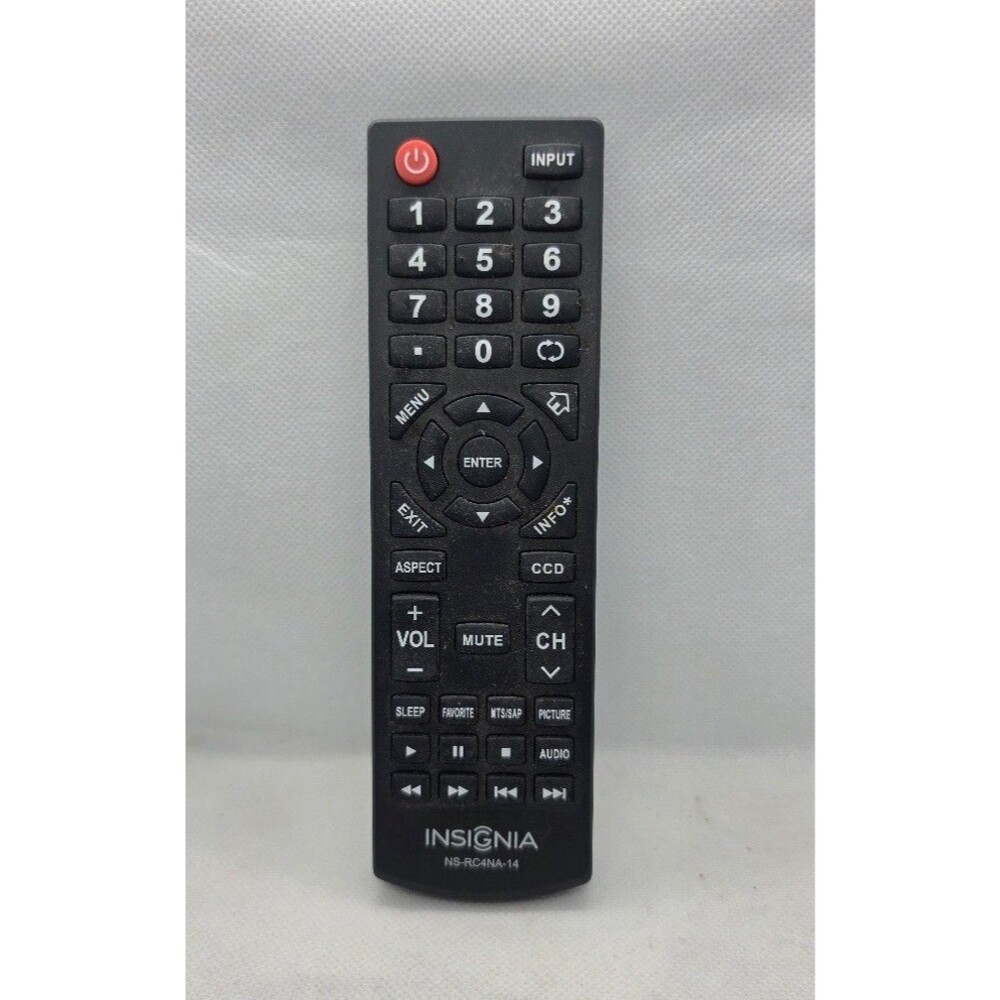 Original Insignia NS-RC4NA-14 TV Remote Control Black Infrared Button Remote